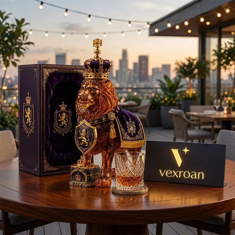 Royal Lion Glass Whiskey Decanter Set