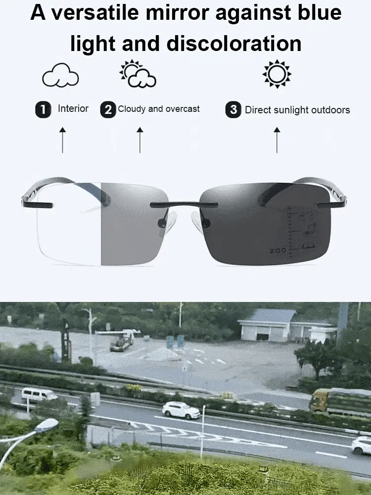 Diamond-cut frameless blue light blocking glasses