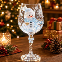 Blue Snowman Glass