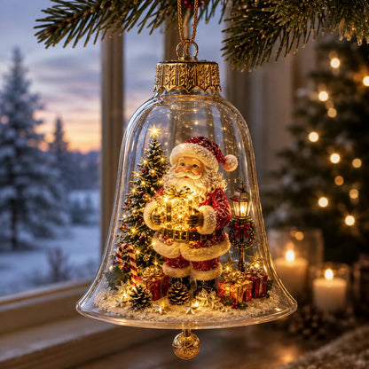 Lighted Christmas Bell Mini Scene Ornament