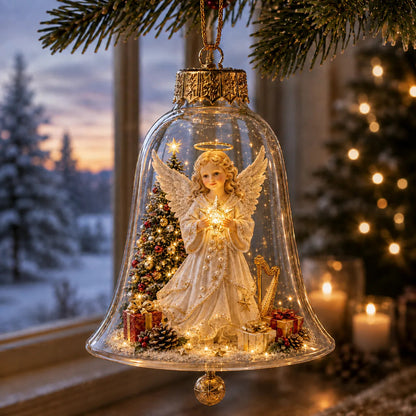 Lighted Christmas Bell Mini Scene Ornament