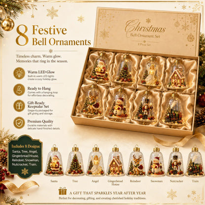 Lighted Christmas Bell Mini Scene Ornament