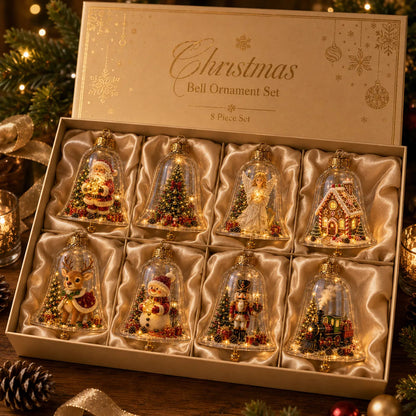 Lighted Christmas Bell Mini Scene Ornament
