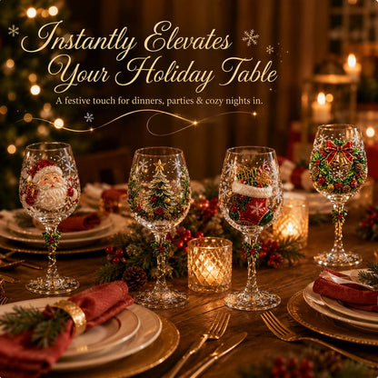 🔥 🥂Christmas 3D Wine Glass Collection Gift Box Set ✨