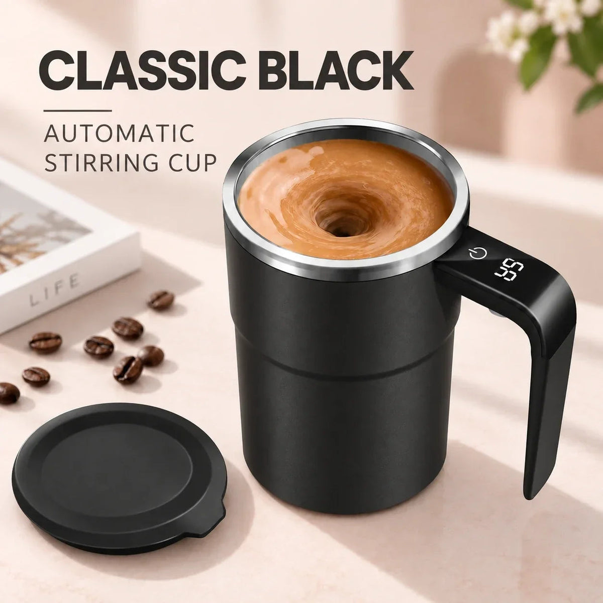 Rechargeable Self-Stirring Mug for Coffee and Everyday Drinks