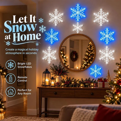 Stick-On LED Snowflake Wall Lights