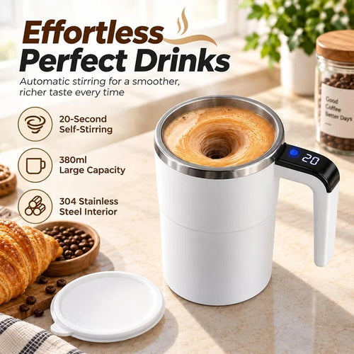 Rechargeable Self-Stirring Mug for Coffee and Everyday Drinks