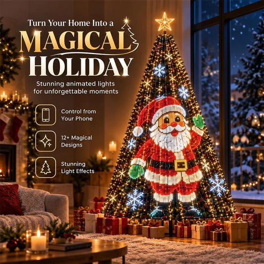 256-LED Smart Animated Christmas Tree Lights for 1.8 m Trees
