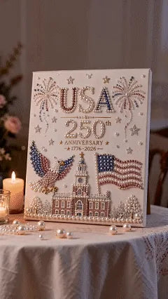 🔥LAST DAY 50% OFF - 🇺🇸 USA 250th Anniversary DIY Pearl Painting Kit ✨❤️‍🔥