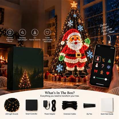 256-LED Smart Animated Christmas Tree Lights for 1.8 m Trees