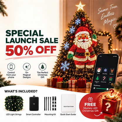 256-LED Smart Animated Christmas Tree Lights for 1.8 m Trees