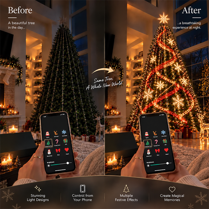 256-LED Smart Animated Christmas Tree Lights for 1.8 m Trees