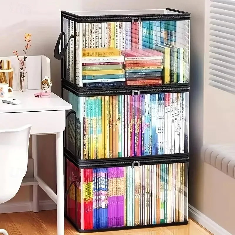 3pcs Heavy-Duty Transparent Storage Boxes with Flip-Top Lid