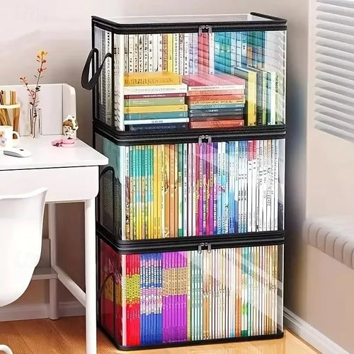 3pcs Heavy-Duty Transparent Storage Boxes with Flip-Top Lid