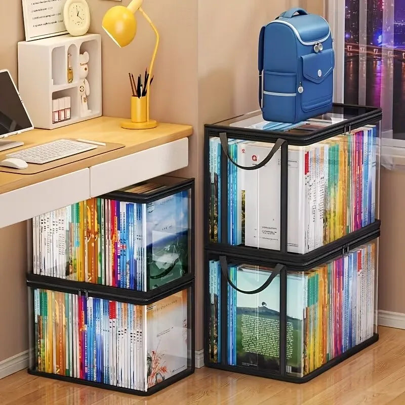 3pcs Heavy-Duty Transparent Storage Boxes with Flip-Top Lid