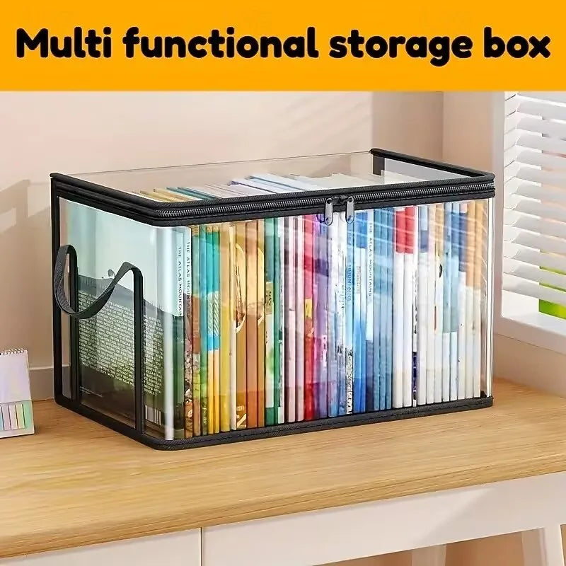 3pcs Heavy-Duty Transparent Storage Boxes with Flip-Top Lid