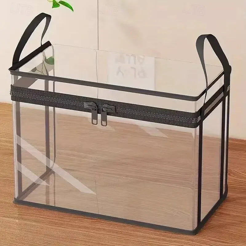 3pcs Heavy-Duty Transparent Storage Boxes with Flip-Top Lid