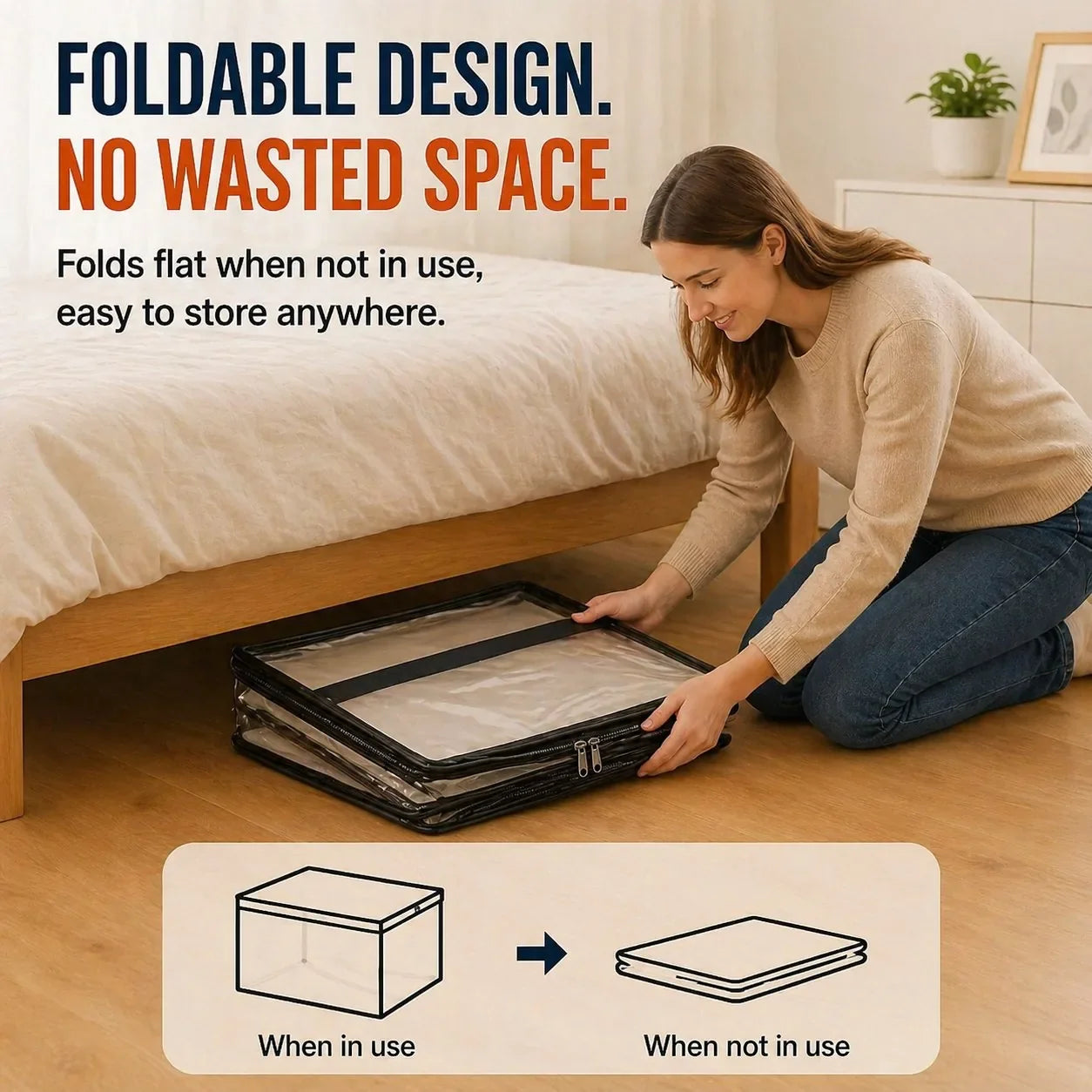 3pcs Heavy-Duty Transparent Storage Boxes with Flip-Top Lid