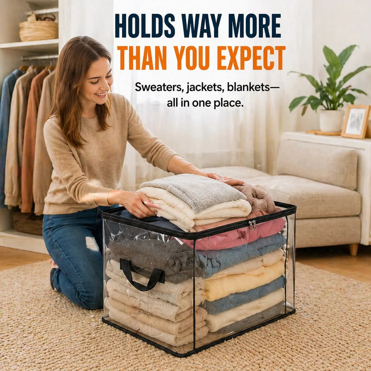 3pcs Heavy-Duty Transparent Storage Boxes with Flip-Top Lid