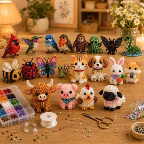 🧵✨ Mini 3D Beaded Animal DIY Kit