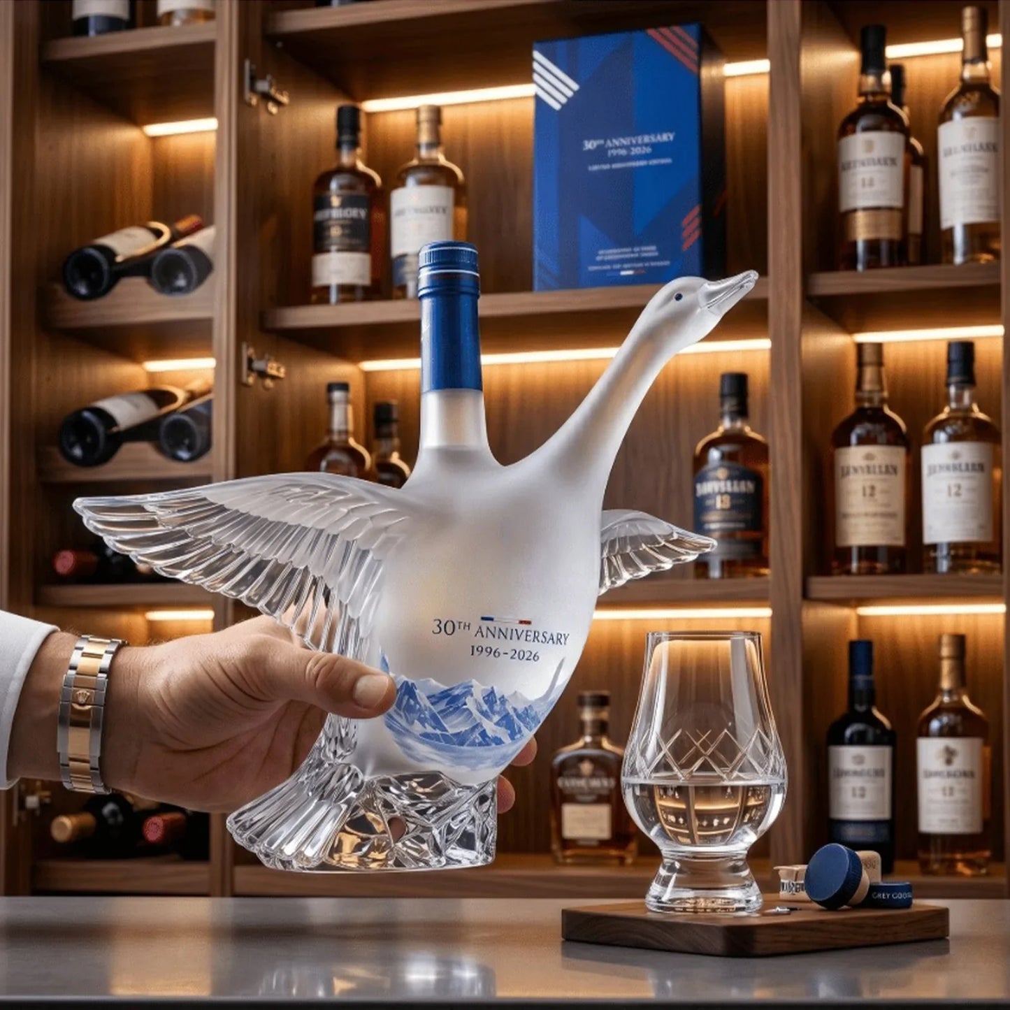 ✨30th Anniversary Limited-Time Offer Glass Craft Anniversary 3D Sculpted Vodka Bottle🥰