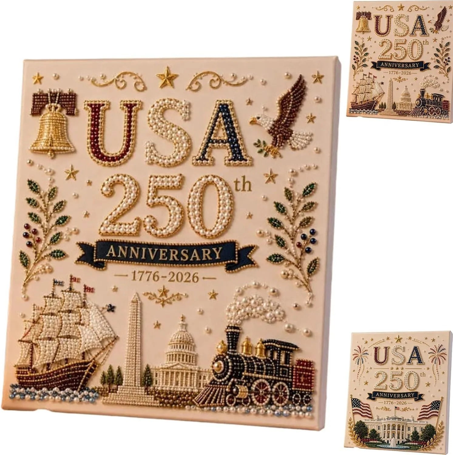🔥LAST DAY 50% OFF - 🇺🇸 USA 250th Anniversary DIY Pearl Painting Kit ✨❤️‍🔥
