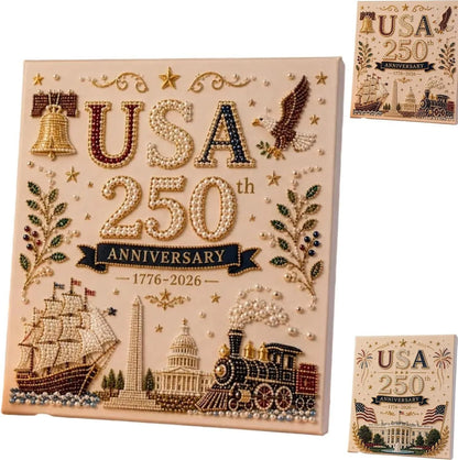 🔥LAST DAY 50% OFF - 🇺🇸 USA 250th Anniversary DIY Pearl Painting Kit ✨❤️‍🔥