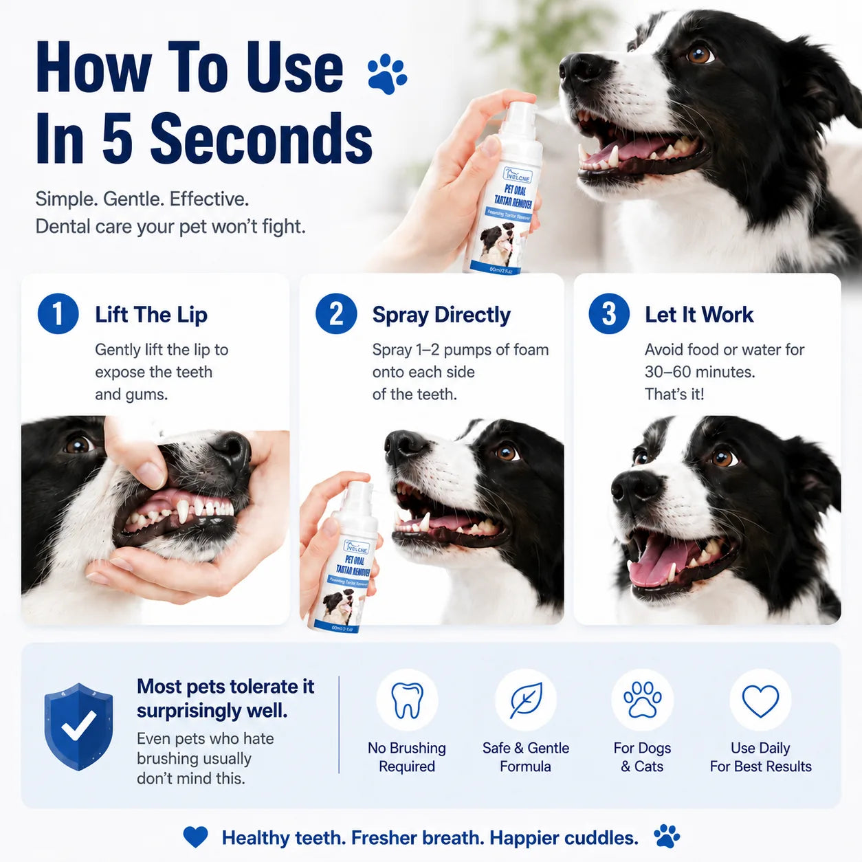 Pet Dental Tartar Care Spray for Dogs & Cats-2 PCS