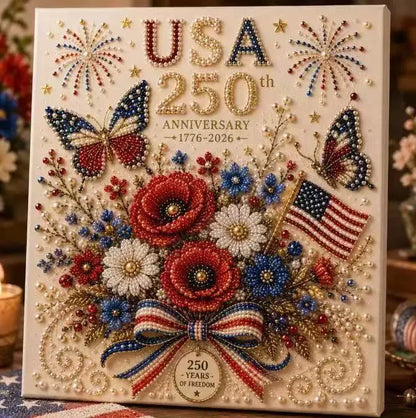 🔥LAST DAY 50% OFF - 🇺🇸 USA 250th Anniversary DIY Pearl Painting Kit ✨❤️‍🔥
