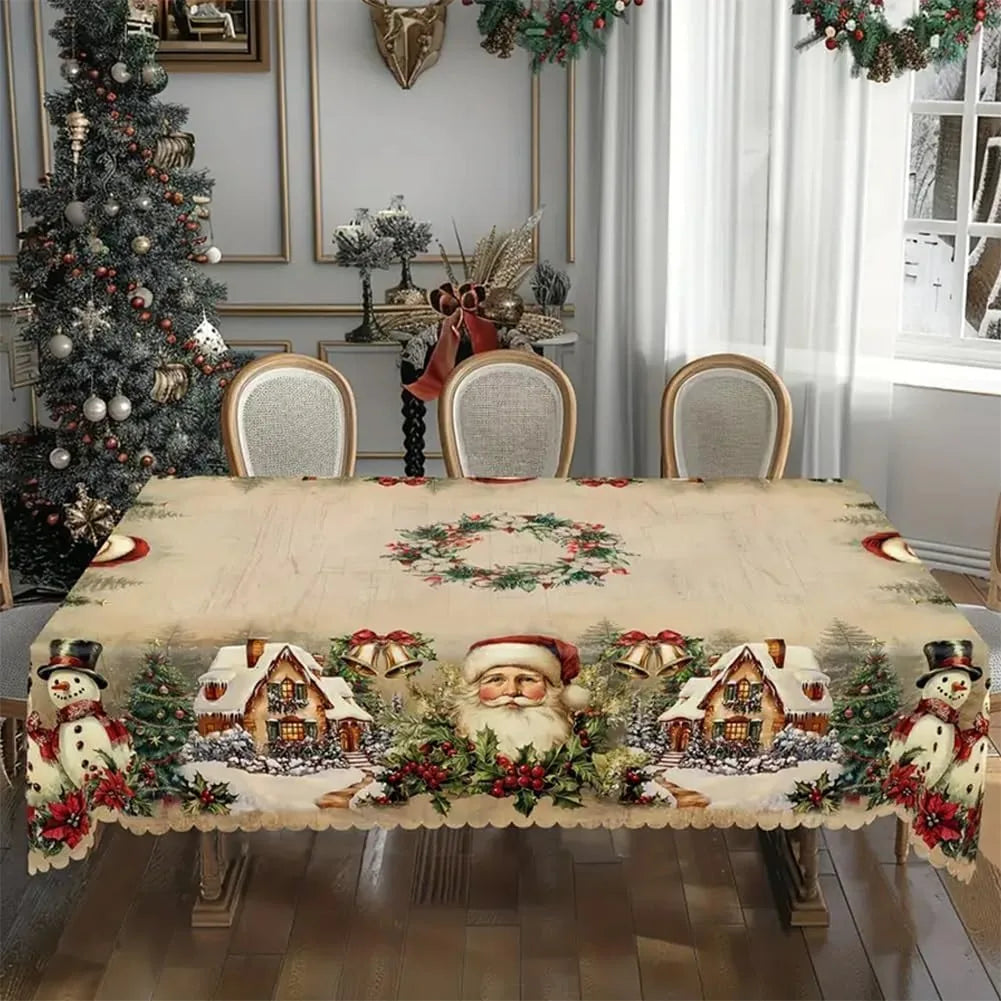 Vintage Christmas Holiday Tablecloth