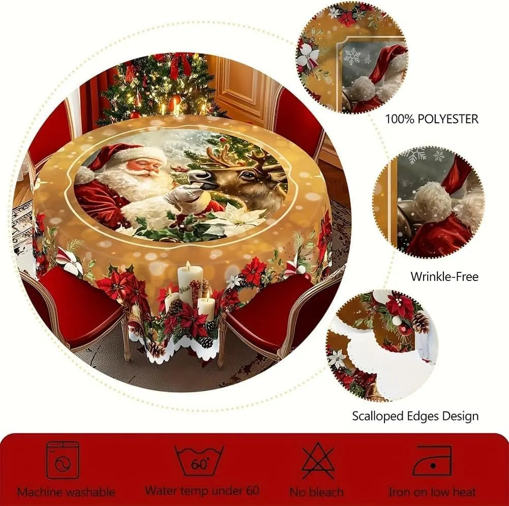 Vintage Christmas Holiday Tablecloth
