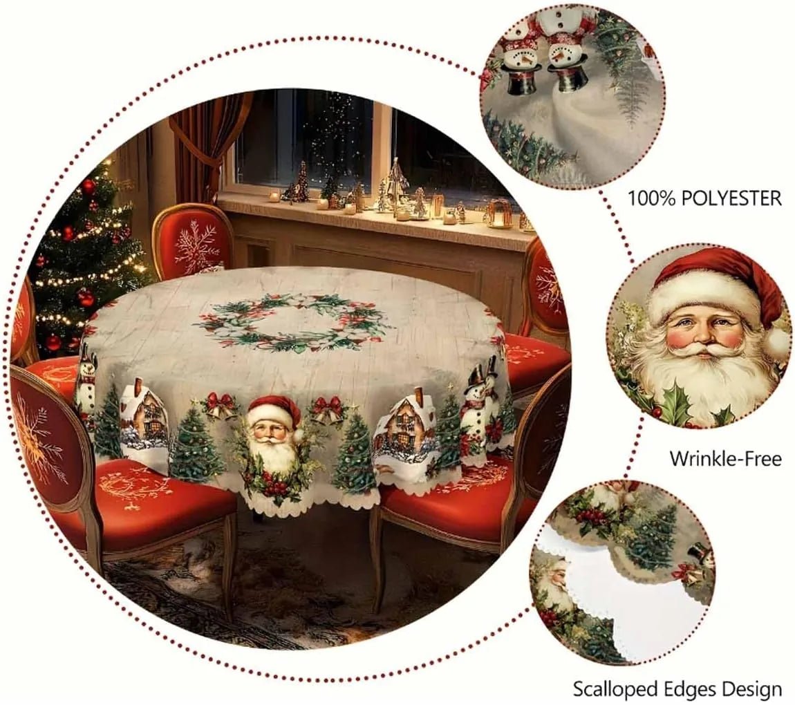 Vintage Christmas Holiday Tablecloth