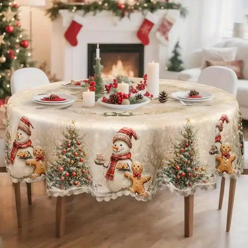 Vintage Christmas Holiday Tablecloth