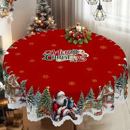 Vintage Christmas Holiday Tablecloth