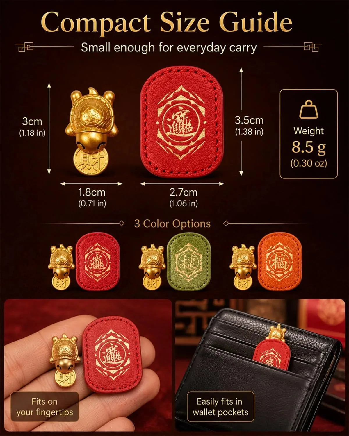 Gold Turtle Coin Wallet Charm – 2 Pack - image 6