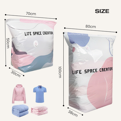 No-Pump Vacuum Storage Bags – 4-Piece Set