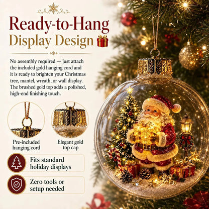 Lighted Christmas Diorama Globe Ornament – product image 1