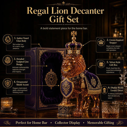 Royal Lion Glass Whiskey Decanter Set – product image 3