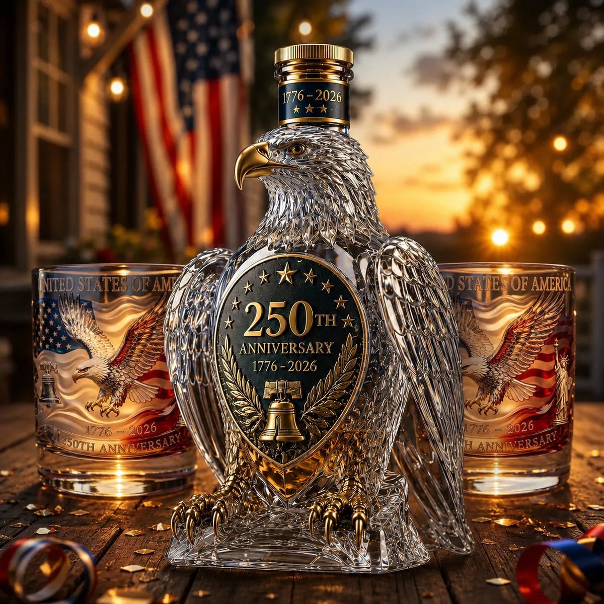 250th Anniversary Bald Eagle Whiskey Decanter – product image 3