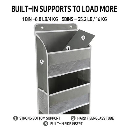 Five-Tier Hanging Closet Organizer in Beige or Gray – image 4